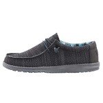 Hey Dude Men's Wally Sox Charcoal Men's 17 & Women's 19 | Men's Loafers | Men's Slip On Shoes | Comfortable & Light-Weight
