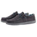 Hey Dude Men's Wally Sox Charcoal Men's 17 & Women's 19 | Men's Loafers | Men's Slip On Shoes | Comfortable & Light-Weight
