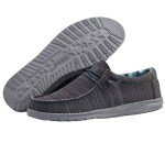 Hey Dude Men's Wally Sox Charcoal Men's 17 & Women's 19 | Men's Loafers | Men's Slip On Shoes | Comfortable & Light-Weight