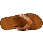 Quickshark Mens Flip Flops Thong Sandals Lightweight Beach Slippers Arch Support Leather 1-Khaki Size 7