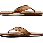 Quickshark Mens Flip Flops Thong Sandals Lightweight Beach Slippers Arch Support Leather 1-Khaki Size 7