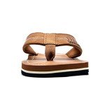 Quickshark Mens Flip Flops Thong Sandals Lightweight Beach Slippers Arch Support Leather 1-Khaki Size 7