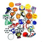 YBW 30-Pieces Shoe Charms Sports for Boys Croc Clogs, Basketball Soccer Softball Baseball Football Shoe Pins Decorations Accessories for Kids Gifts, button 0.47 inch