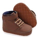 Meckior Toddler Baby Boys Girls High Tops Ankle Sneakers Soft Anti-Slip Sole PU Leather Moccasins Infant Newborn Prewalker First Walking Crib Shoes