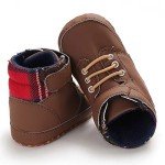 Meckior Toddler Baby Boys Girls High Tops Ankle Sneakers Soft Anti-Slip Sole PU Leather Moccasins Infant Newborn Prewalker First Walking Crib Shoes