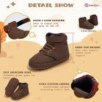 Meckior Toddler Baby Boys Girls High Tops Ankle Sneakers Soft Anti-Slip Sole PU Leather Moccasins Infant Newborn Prewalker First Walking Crib Shoes