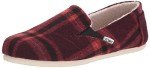 TOMS Womens Redondo Plaid Slip On Flats Casual - Black, Red - Size 9 B