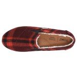 TOMS Womens Redondo Plaid Slip On Flats Casual - Black, Red - Size 9 B