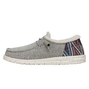 Hey Dude Wendy Funk Wool Grey Size 8 | Women's Loafers | Women's Slip On Shoes | Comfortable & Light Weight