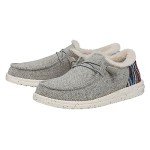 Hey Dude Wendy Funk Wool Grey Size 8 | Women's Loafers | Women's Slip On Shoes | Comfortable & Light Weight
