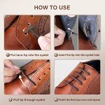 INMAKER No Tie Dress Shoe Laces for Men, Waxed Thin Oxford Round Shoelaces