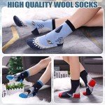 DOSKONI Kids Merino Wool Hiking Socks for Boys Girls Toddlers Thermal Winter Warm Thick Crew Boot Snowboarding Gift Socks 6 Pairs Shark,8-12 Year Old