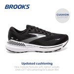 Brooks Men’s Adrenaline GTS 23 Supportive Running Shoe - Black/White/Silver - 12 Medium