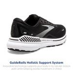 Brooks Men’s Adrenaline GTS 23 Supportive Running Shoe - Black/White/Silver - 12 Medium