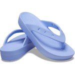Crocs Women's Classic Flip Flops, Platform Sandals, Moon Jelly, Numeric_9