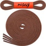 Miscly Flat Dress Shoe laces for Chukka Desert Boot, Dress Shoes and Dress Boots [1 Pair] 3/16” thin, 100% Cotton (27″, Brown)