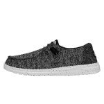 Hey Dude Women's Moccasin Wendy Sport Knit, Black/White, 8