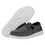 Hey Dude Women's Moccasin Wendy Sport Knit, Black/White, 8