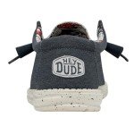 Hey Dude Men's Wally Canvas Stretch Blue Size 11 | Men's Shoes | Men Slip-on Loafers | Comfortable & Light-Weight