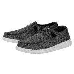 Hey Dude Women's Moccasin Wendy Sport Knit, Black/White, 8