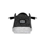 Hey Dude Women's Moccasin Wendy Sport Knit, Black/White, 8