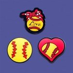 9Pcs Softball Shoe Charms for Clog Sandals Bracelets Decoration, Sports Ball Charms (Softball)