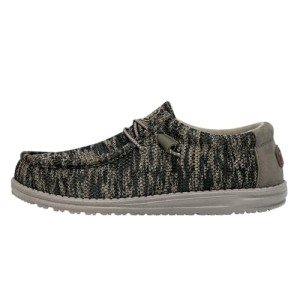 Hey Dude Men's Wally Sox Woodland Camo Size 9| Men's Loafers | Men's Slip On Shoes | Comfortable & Light-Weight