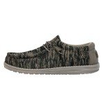 Hey Dude Men's Wally Sox Woodland Camo Size 9| Men's Loafers | Men's Slip On Shoes | Comfortable & Light-Weight