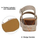 SHIBEVER Platform Sandals Women Espadrilles Wedge Sandals for Women Open Toe Buckle Ankle Strap Dress Shoes