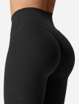 YEOREO Kalie Flare Scrunch Leggings for Women V Cross Waist Bell Bottom Yoga Pants Tummy Control Bootcut Workout Leggings Black S