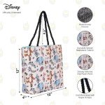 Disney Winnie the Pooh Tote Bag for Women, Eeyore Piglet Tigger Floral Print Lightweight Travel Bag, Large Canvas Purse, Outfit Accessory, Work Tote, Everyday Carry-All Tote