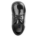 Josmo Baby Boys’ Dress Shoes – Casual Leatherette Derby Walking Shoes (Infant/Toddler), Size 4 Toddler, Black Patent