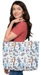 Disney Winnie the Pooh Tote Bag for Women, Eeyore Piglet Tigger Floral Print Lightweight Travel Bag, Large Canvas Purse, Outfit Accessory, Work Tote, Everyday Carry-All Tote