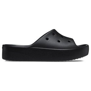Crocs Women's Classic Slide | Platform Sandals, Black, 10