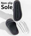 Weweya Athletic Sport Cushion Foam Sandal 2 Buckle Adjustable Plastic Pillow Slipper Casual Family Home Bath Shower Shoe Massage Pool Gym Slipper Black Men Size 7 7.5 8 Women Size 8 8.5 9