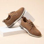 Bruno Marc Boy's Mesh Casual Dress Oxford Breathable Uniform Shoes,Size 4 Big Kid,Brown-3,SBOX2403K