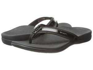 Vionic Tide II - Women's Leather Orthotic Sandals - Orthaheel Black - 9 Medium