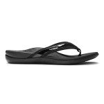 Vionic Tide II - Women's Leather Orthotic Sandals - Orthaheel Black - 9 Medium