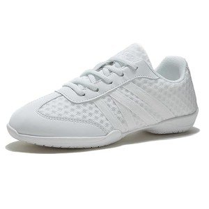TWDKCHER White Cheer Shoes for Girls Womens Cheer Shoes Youth Girls Cheerleading Shoes Competition Gear Dance Tennis Sports Training Athletic Comfortable Flats Breathable Soft Kids Cheer Sneakers