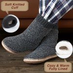 cosyone1997 Cozy Boot Slippers for Men Indoor, Fuzzy House Shoes with Non Slip Gripper Soles, Soft Warm Moccasin Socks, Winter Gifts for Christmas Unique, Grey Adult Size 10-11