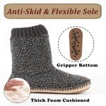cosyone1997 Cozy Boot Slippers for Men Indoor, Fuzzy House Shoes with Non Slip Gripper Soles, Soft Warm Moccasin Socks, Winter Gifts for Christmas Unique, Grey Adult Size 10-11