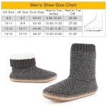 cosyone1997 Cozy Boot Slippers for Men Indoor, Fuzzy House Shoes with Non Slip Gripper Soles, Soft Warm Moccasin Socks, Winter Gifts for Christmas Unique, Grey Adult Size 10-11