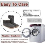 cosyone1997 Cozy Boot Slippers for Men Indoor, Fuzzy House Shoes with Non Slip Gripper Soles, Soft Warm Moccasin Socks, Winter Gifts for Christmas Unique, Grey Adult Size 10-11