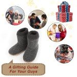 cosyone1997 Cozy Boot Slippers for Men Indoor, Fuzzy House Shoes with Non Slip Gripper Soles, Soft Warm Moccasin Socks, Winter Gifts for Christmas Unique, Grey Adult Size 10-11