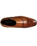FRASOICUS Men ’s Dress Shoes Genuine Leather Monk Strap Wingtip Formal Shoes Slip-On Loafer 8.5 Brown