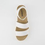 CUSHIONAIRE Women's Mandy Cork Espadrille Platform Sandal - Strappy Wedge with Arch Support, White 8