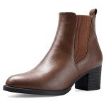 COASIS Women's Chelsea Boots Chunky Block Heel Slip On Ankle Booties with Elastic Sided