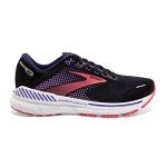 Brooks Women's Adrenaline GTS 22 Supportive Running Shoe - Black/Purple/Coral - 8.5 Medium