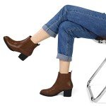 COASIS Women's Chelsea Boots Chunky Block Heel Slip On Ankle Booties with Elastic Sided