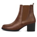 COASIS Women's Chelsea Boots Chunky Block Heel Slip On Ankle Booties with Elastic Sided